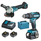 Makita accu haakseslijper + accuboormachine set 18V 3.0Ah