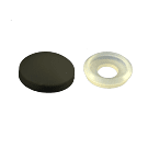 Afdekkapjes met ring (10 mm doorsnee) zwart - 100 stuks 