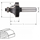 HM Kwartrondfrees met lager, R=8,0 / 28,7 x 15 mm schacht 8