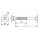 Meubel montageschroeven deeldraad 4x30 vernikkeld RAL 9005 zwart torx 500 stuks 