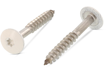 Schroeven voor Trespa® RVS A2 4,8x38 RAL 9001 creme wit 100 stuks