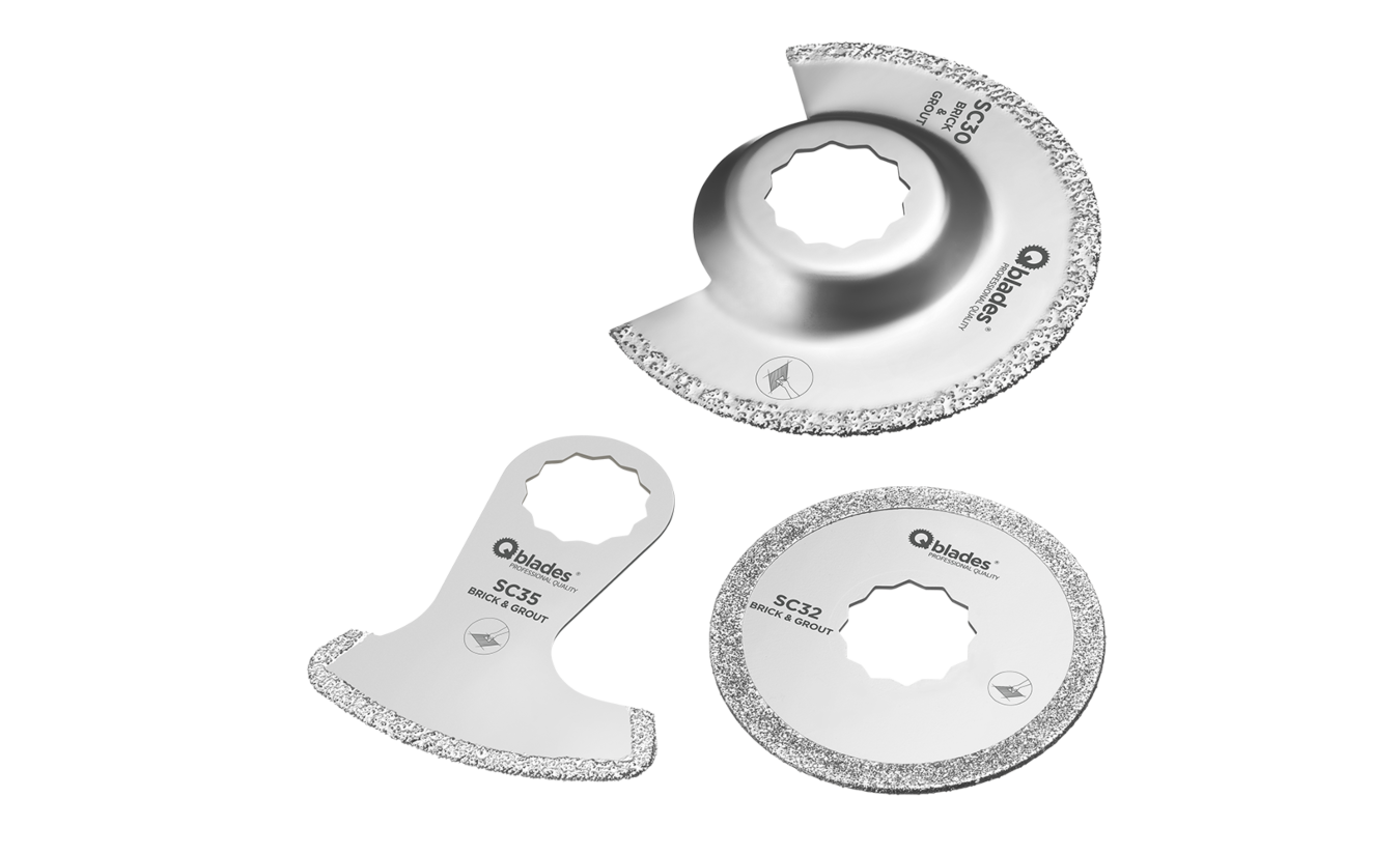 Qblades SC48 multitool zaagbladenset Steen en Beton 3-delig Diamant (Supercut) Qblades SC48 multitool zaagbladenset Steen en Beton 3-delig Diamant (Supercut)