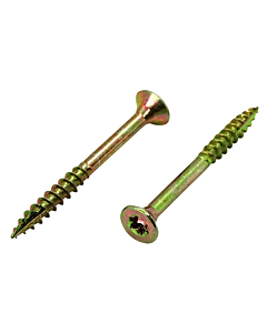 Houtschroeven met snijpunt torx 5x80 geel verzinkt 200 stuks