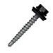 Zelfborende schroeven DIN 7504K met EPDM ring 4,8x35 RAL 9005 zwart 100 stuks