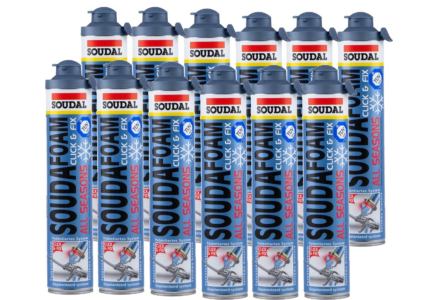 Soudal Soudafoam All Seasons click & fix pur - 12x750ml