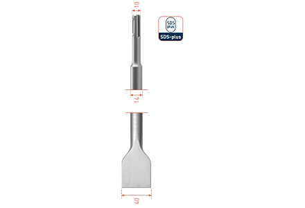 Rotec spadebeitel SDS-plus 40x250mm