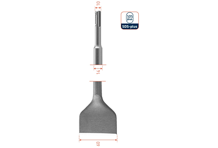 Rotec spadebeitel SDS-plus 60x250mm