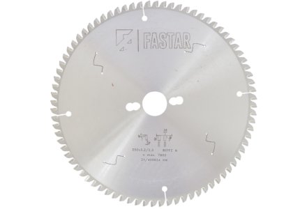FASTAR HM cirkelzaagblad alu/trespa® 250x30x80 3.2/2.5 TFZ N