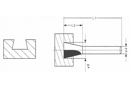 HM Zwaluwstaartfrees 14°, 18 x 8 mm