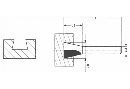 HM Zwaluwstaartfrees 14°, 18 x 8 mm