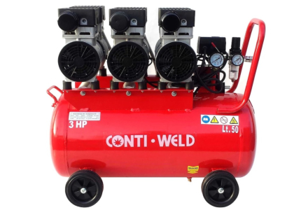 Conti-Weld olievrije geluidsarme compressor LBWS 50 liter 8 bar 6 cilinder