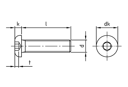 Laagbolkop bout ISO 7380-1 RVS A2 M6x40 RAL 9005 - 100 stuks