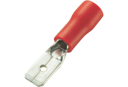 Kabelschoen man rood 6.3mm - 50 stuks