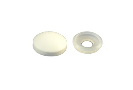 Afdekkapjes met ring (10 mm doorsnee) wit - 100 stuks 