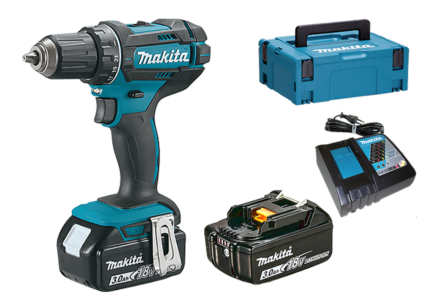 Makita DDF482RFJ accuboormachine 2x 18 Volt 3.0Ah 36/62Nm