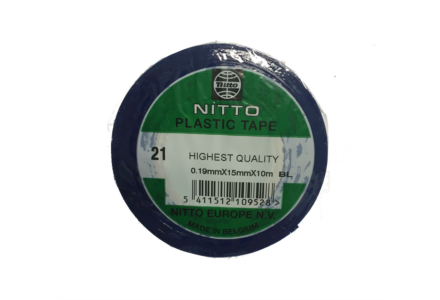 Nitto plastic tape 0.19x15x10m blauw