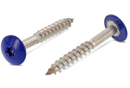 Schroeven voor Trespa® RVS A2 4,8x25 RAL 5002 Ultramarijnblauw 100 stuks