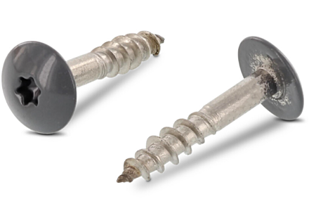 Schroeven voor Trespa® RVS A2 4,8x50 RAL 7012 Basaltgrijs 100 stuks