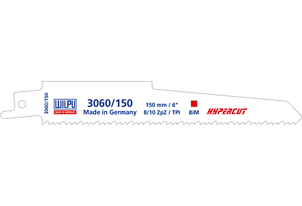 Reciprozaagbladen, 3060/150 HYPERCUT, Wilpu. Voor staal en hout met metaalresten - 3 stuks