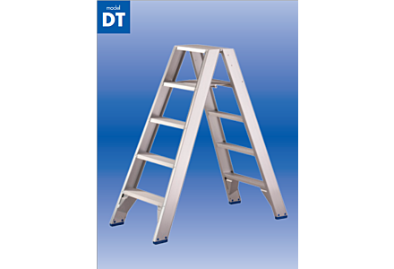 Solide dubbele trapladder 2x3 treden