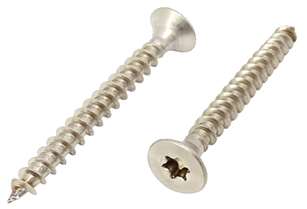 Spaanplaatschroeven RVS A2 torx 5x90 voldraad - 100 stuks