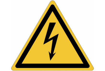 Gevaarsticker elektrische spanning / elektriciteit 20cm