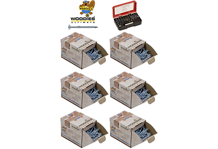 Assortiment Woodies schroeven torx blauw verzinkt - Gratis Wiha bitset!