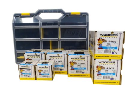 Woodies schroeven 1401 delig voordeel pakket + koffer
