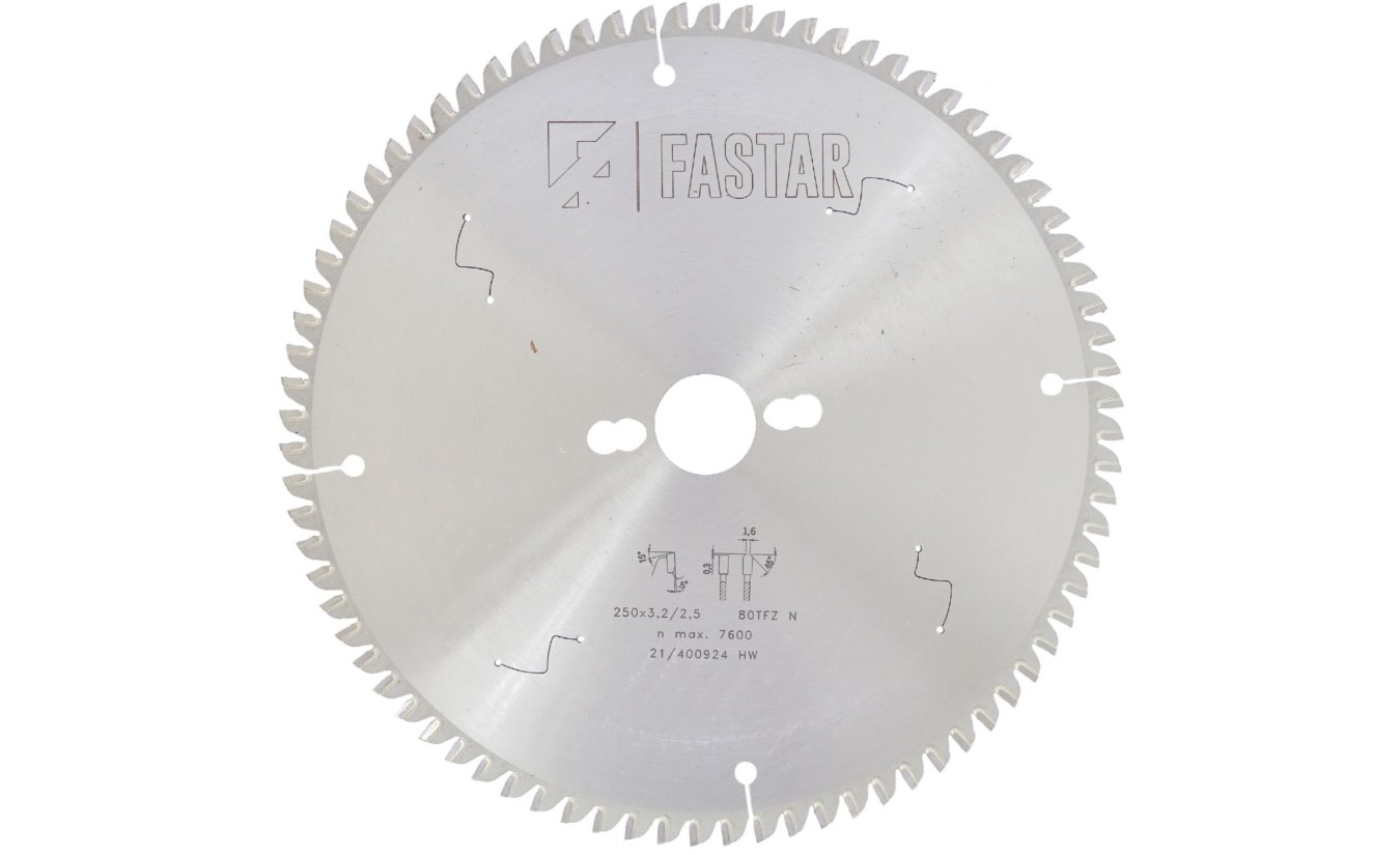 FASTAR HM cirkelzaagblad alu/trespa® 250x30x80 3.2/2.5 TFZ N