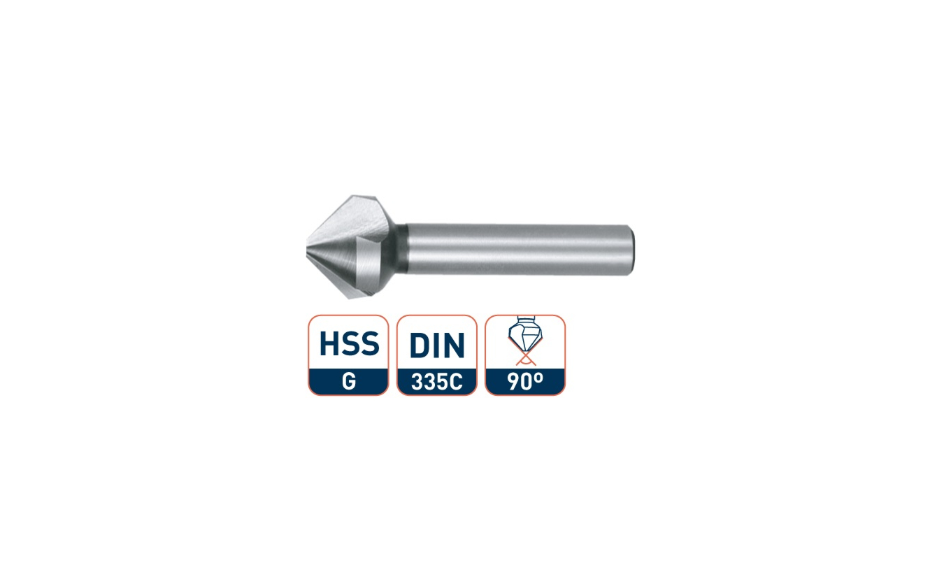 Rotec HSS verzinkfrees 12,4mm 90° met 3 snijkanten