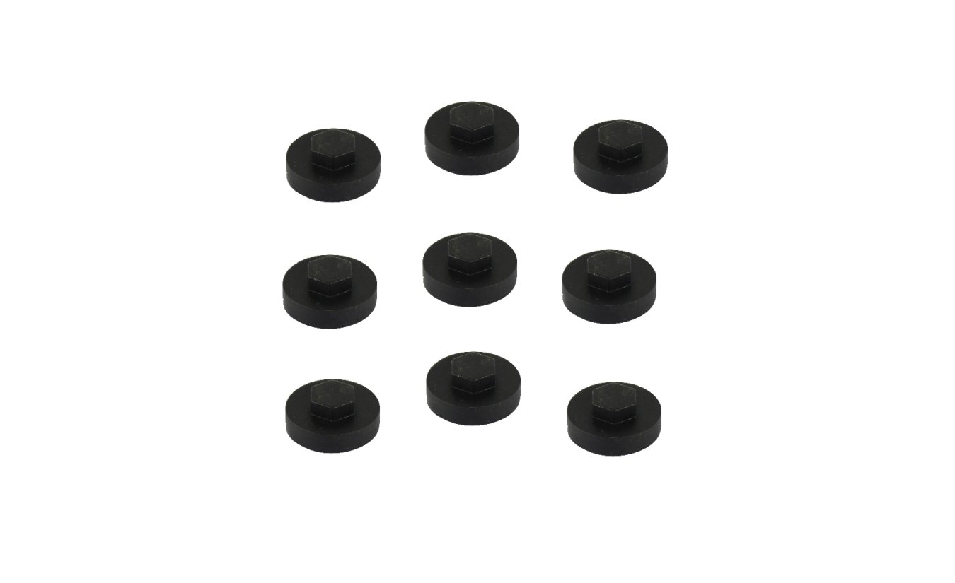 Afdekkapjes voor 8mm zeskantschroeven ring max 25.5mm 100 stuks zwart