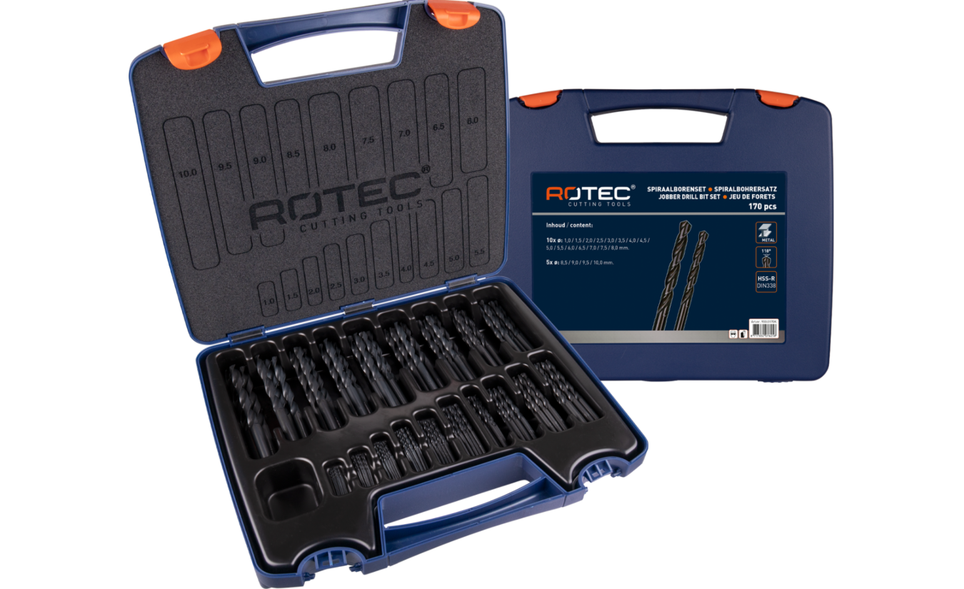 Rotec 170 delige rolgewalste boren set HSS-R