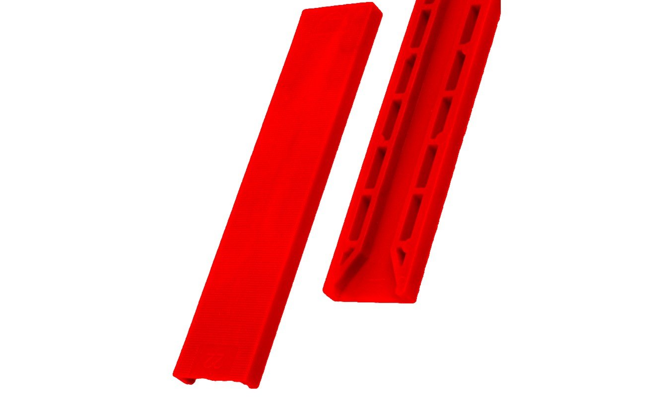 Tunnel beglazingsblokjes rood 100x30x3mm - 100 stuks