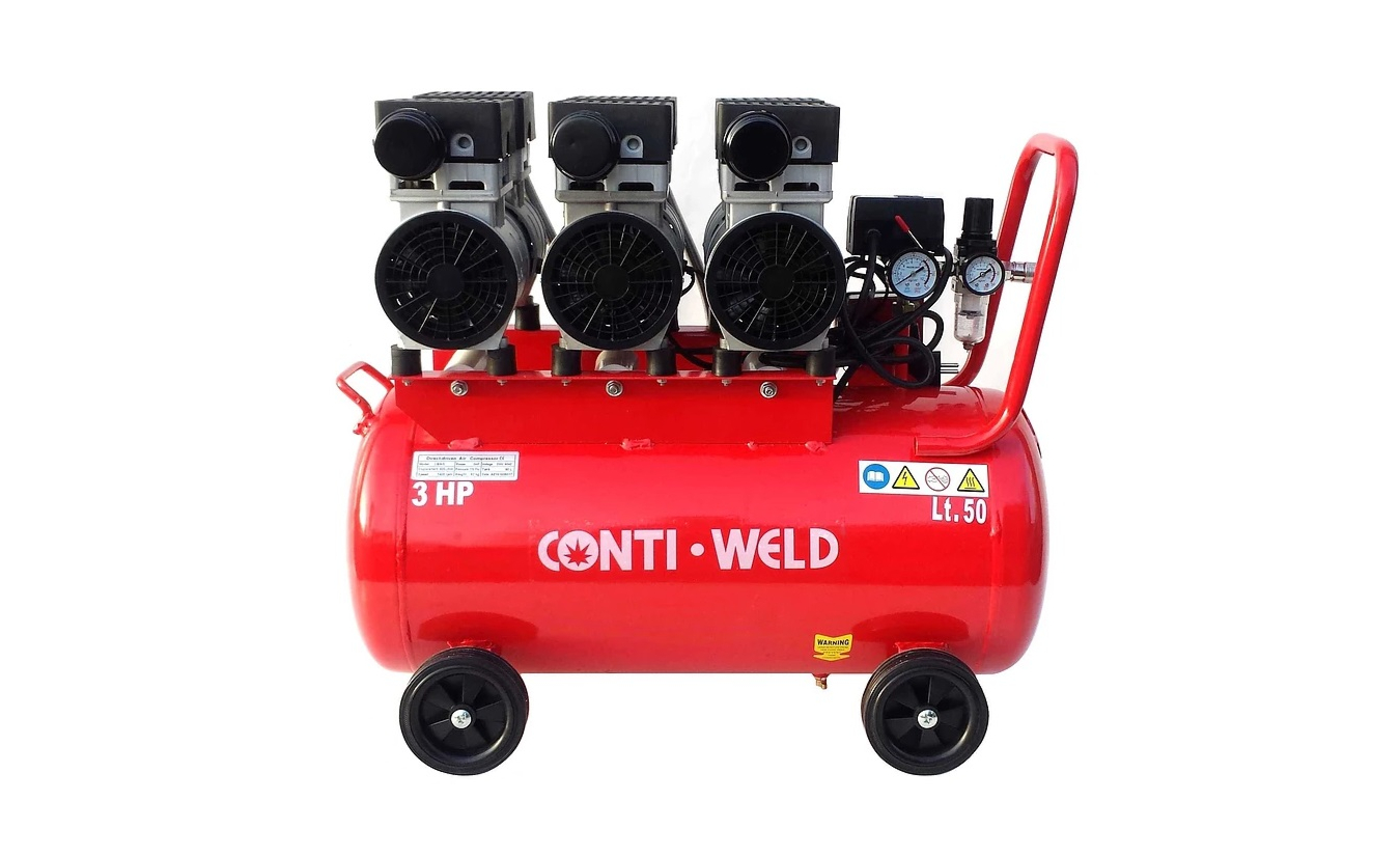 Conti-Weld olievrije geluidsarme compressor LBWS 50 liter 8 bar 6 cilinder