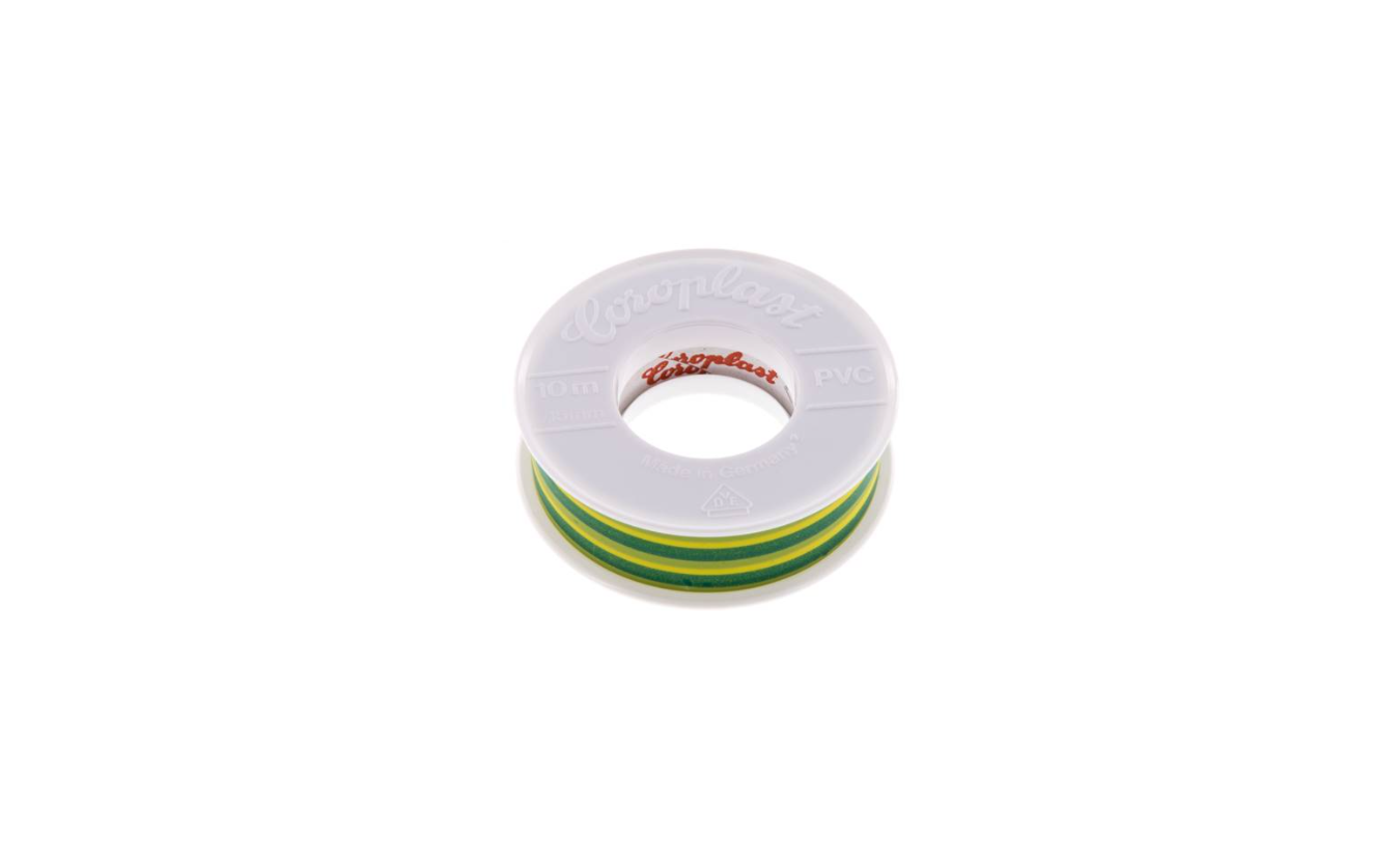 PVC isolatietape groen geel 20mm 10 meter