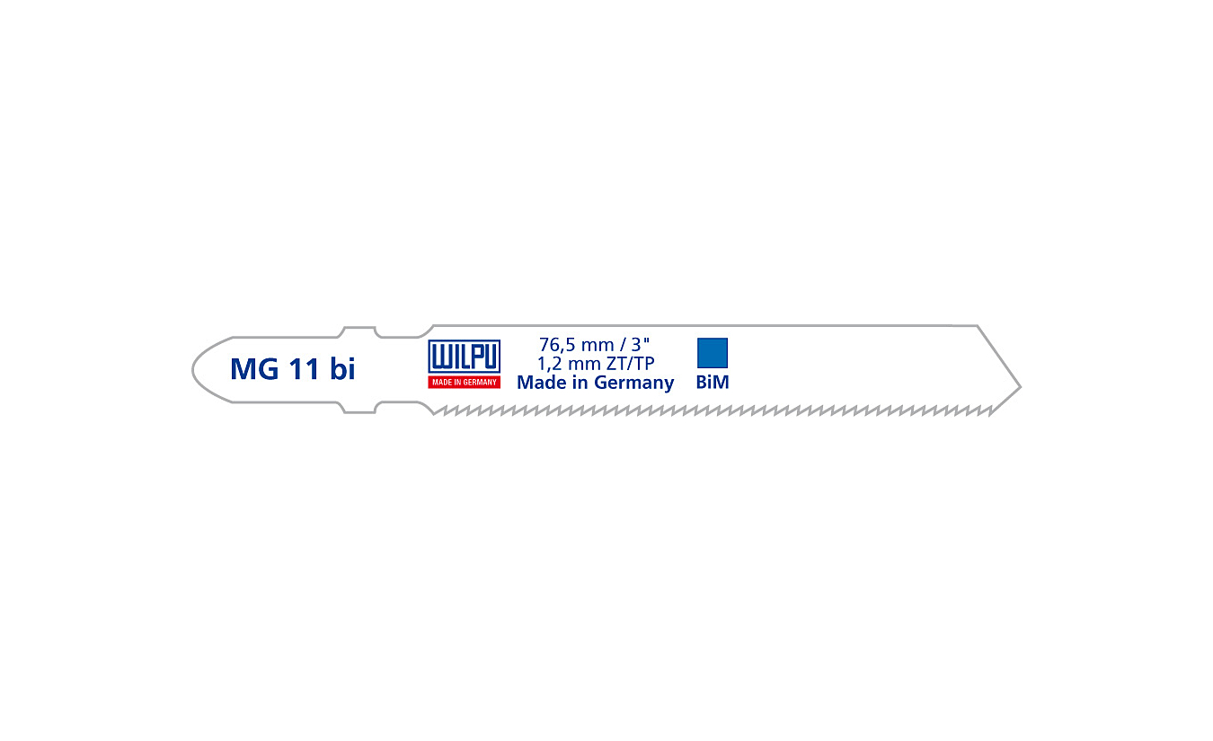 Decoupeerzagen Wilpu MG 11 bi voor bochten in dun metaal en rvs - 5 stuks