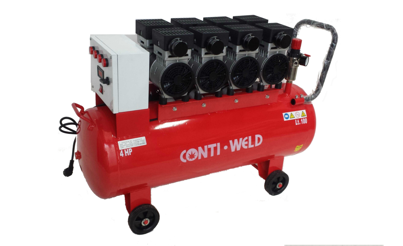 Conti-Weld olievrije geluidsarme compressor LBWT 100 liter 8 bar