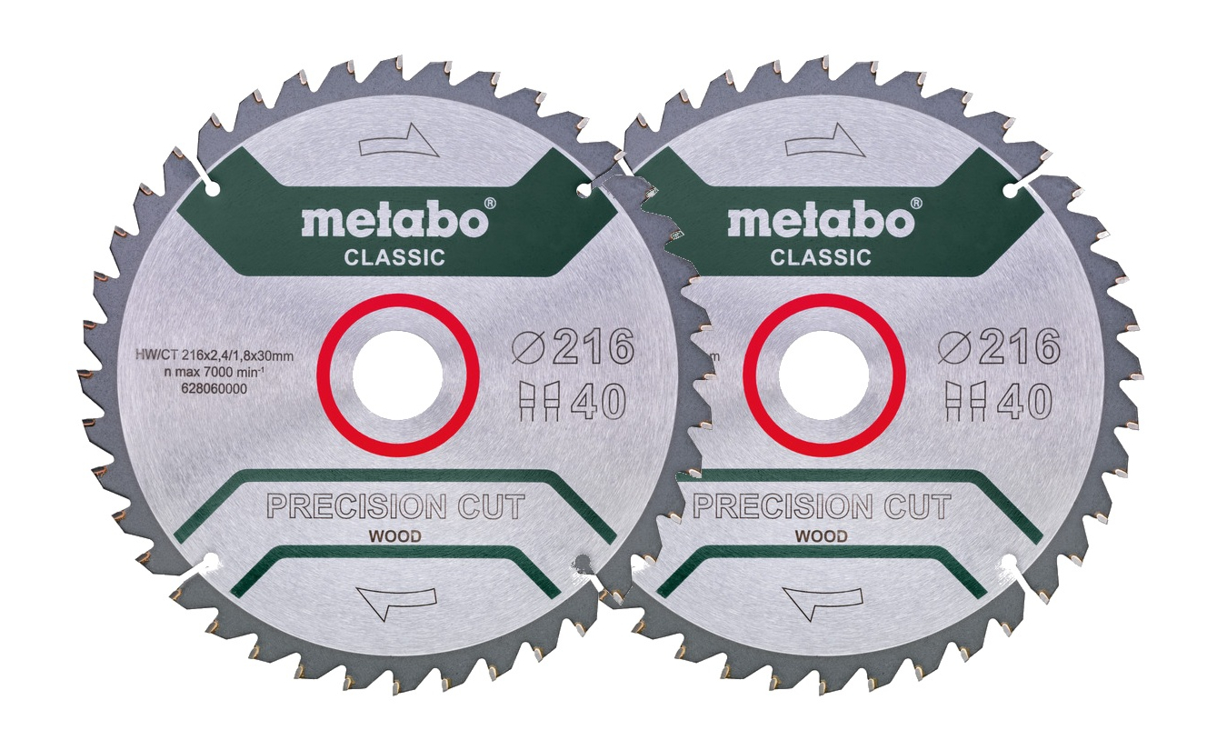 Metabo KGS 216 zaagblad 216x30x40 tanden - 2 pack