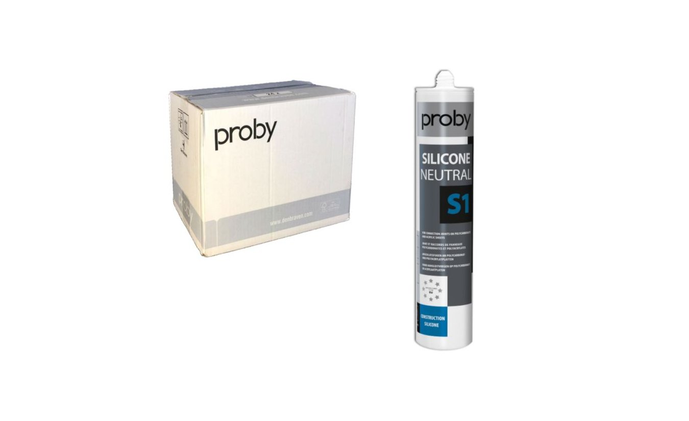 Proby S1 neutrale siliconenkit wit doos - 24 kokers