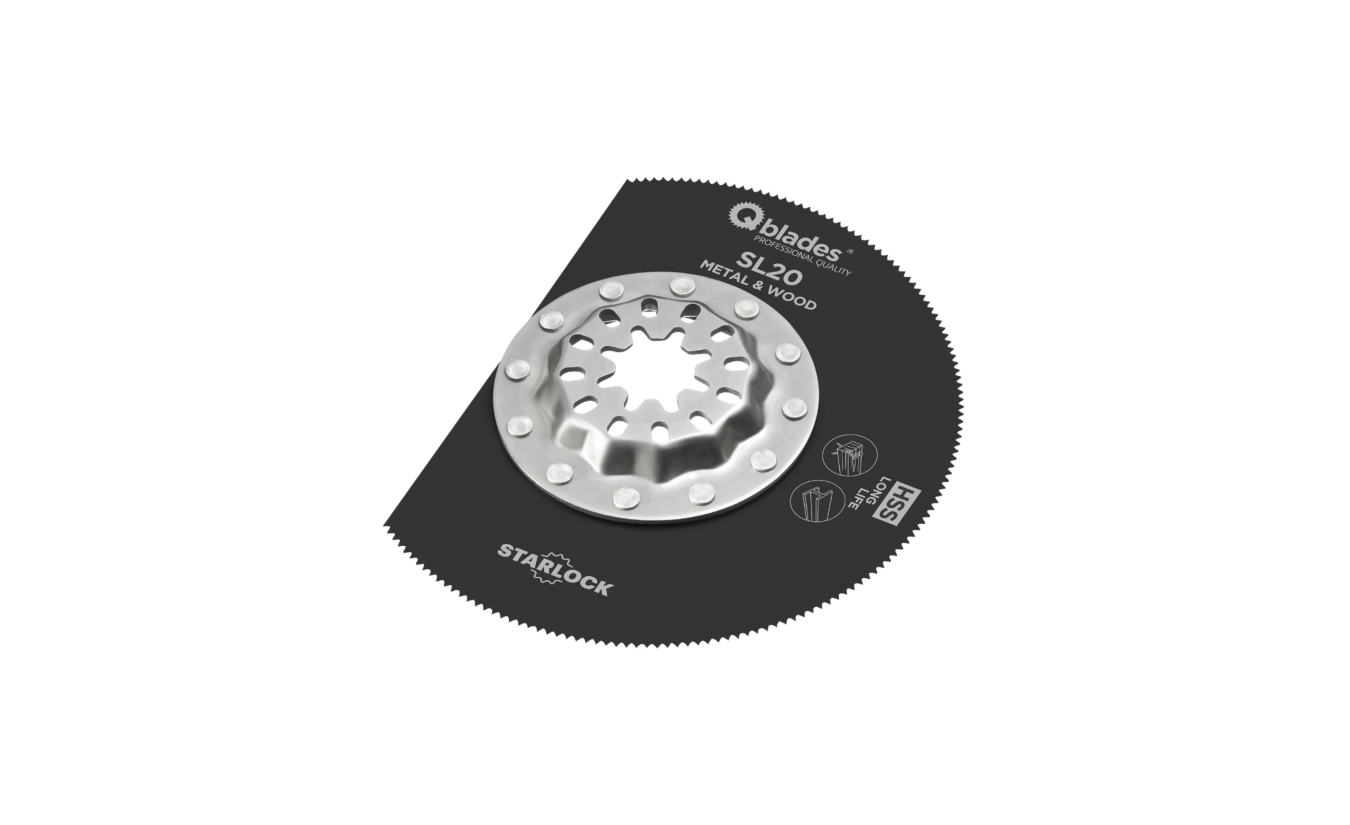 Qblades SL20 85mm multitool HSS segmentzaagblad Hout en Metaal (Starlock)