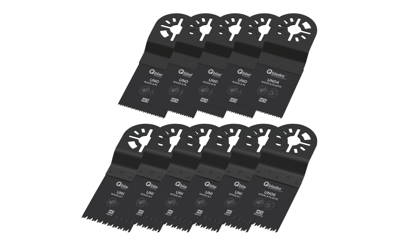 Qblades UN93 multitool zaagbladenset Hout 11 delig (Universeel)