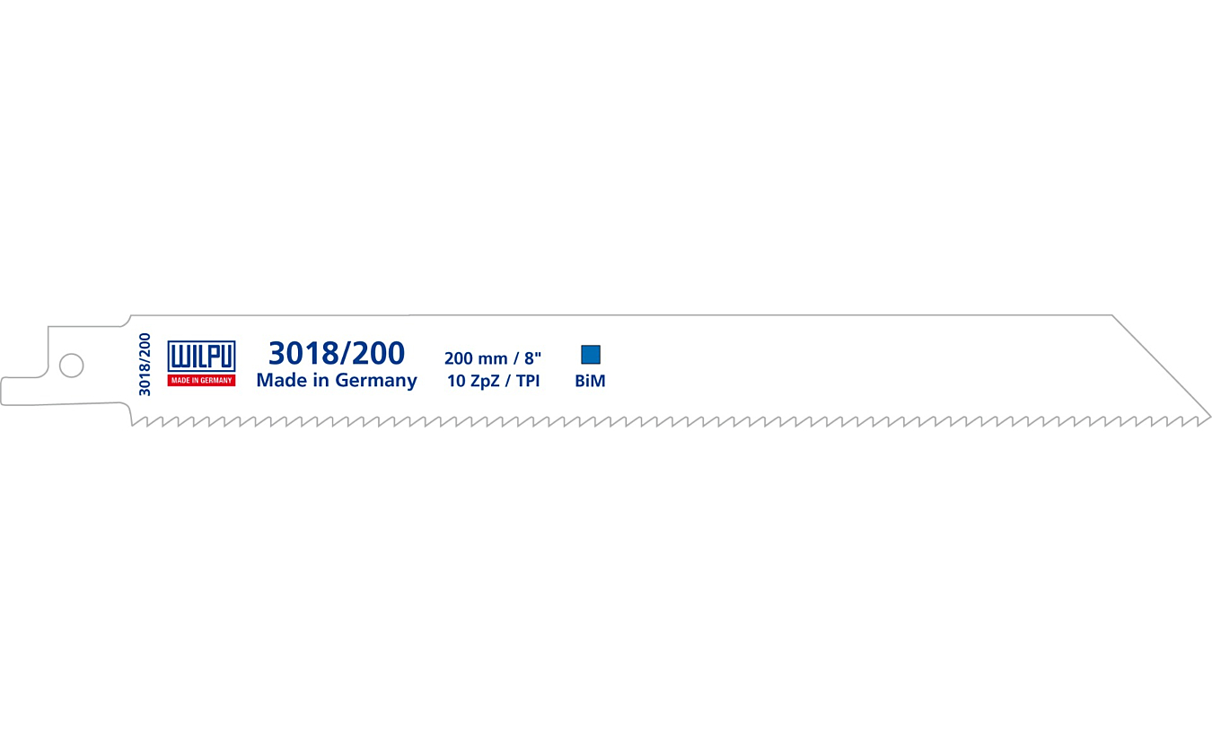 Reciprozaagbladen, 3018/200, Wilpu. Voor staal en RVS - 5 stuks