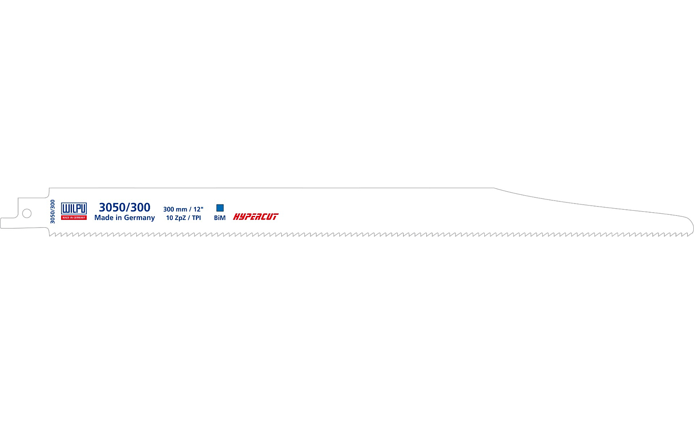  Reciprozaagbladen, 3050/300 HYPERCUT, Wilpu. Voor staal, RVS en hout met metaalresten - 3 stuks