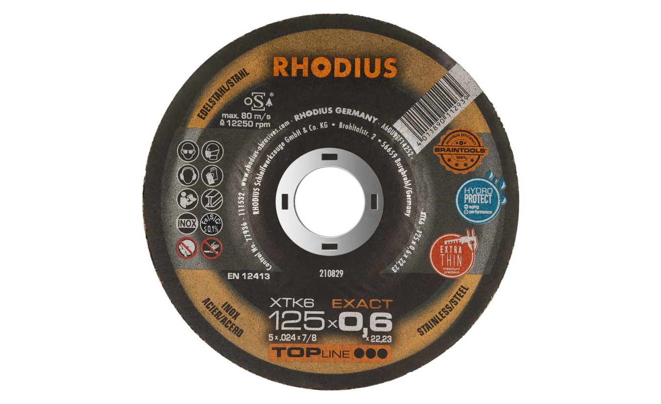 Rhodius XTK6 extra dunne doorslijpschijf 125x0,6x22,23 staal