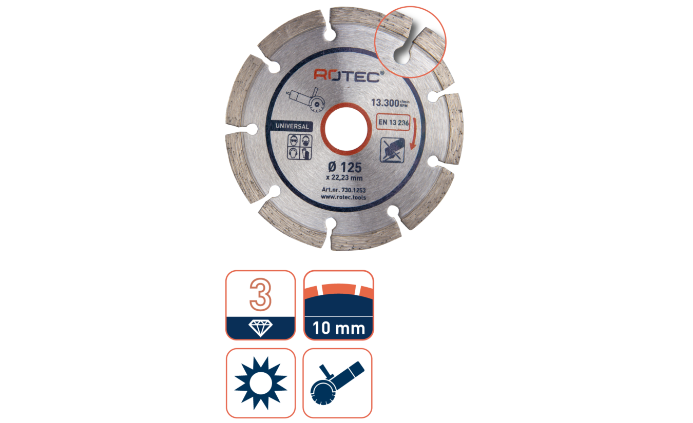 Rotec diamantzaag universeel - 115mm