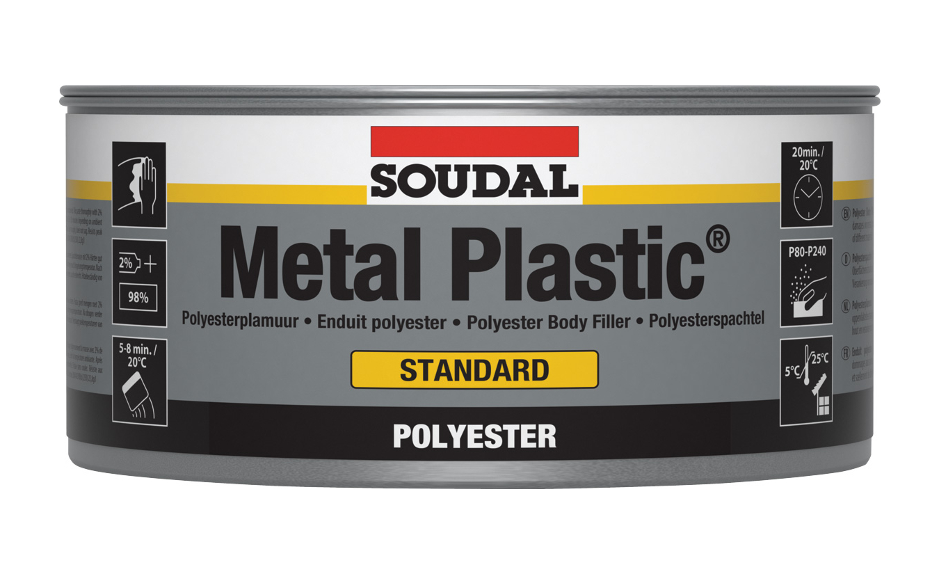 Soudal Metal Plastic polyesterplamuur standard 2kg