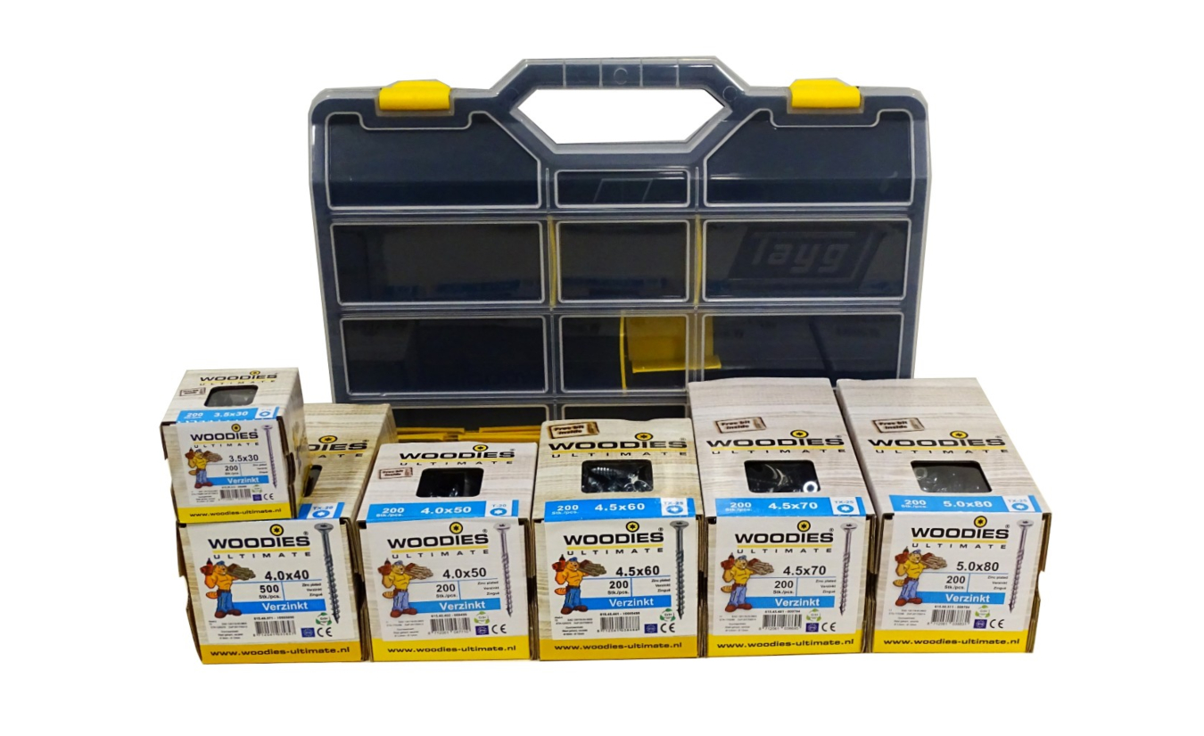 aanval vee studie Woodies schroeven voordeel pakket incl. koffer. Gratis verzending.