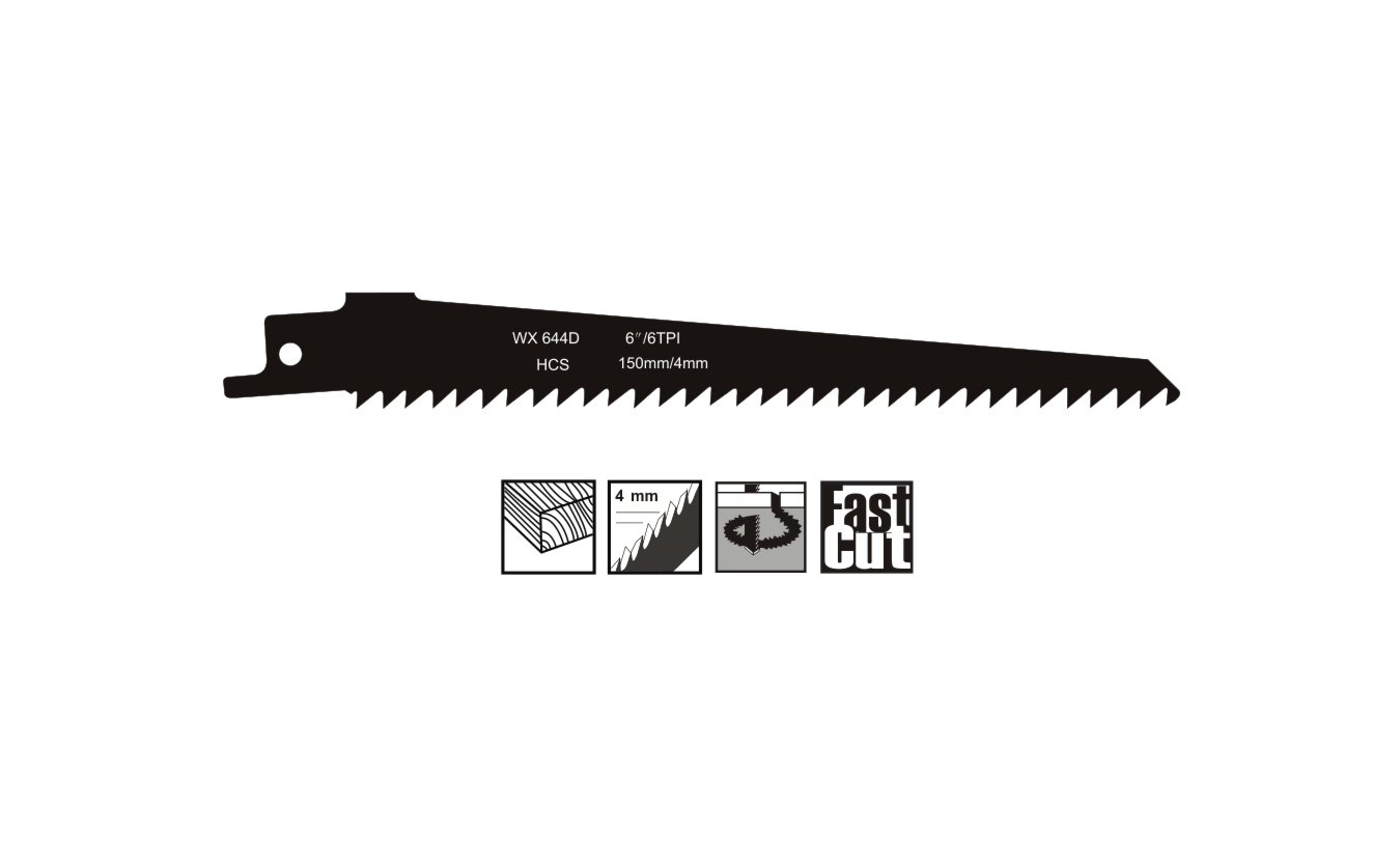 Reciprozagen voor hout en plaatmateriaal 150mm - 5 stuks