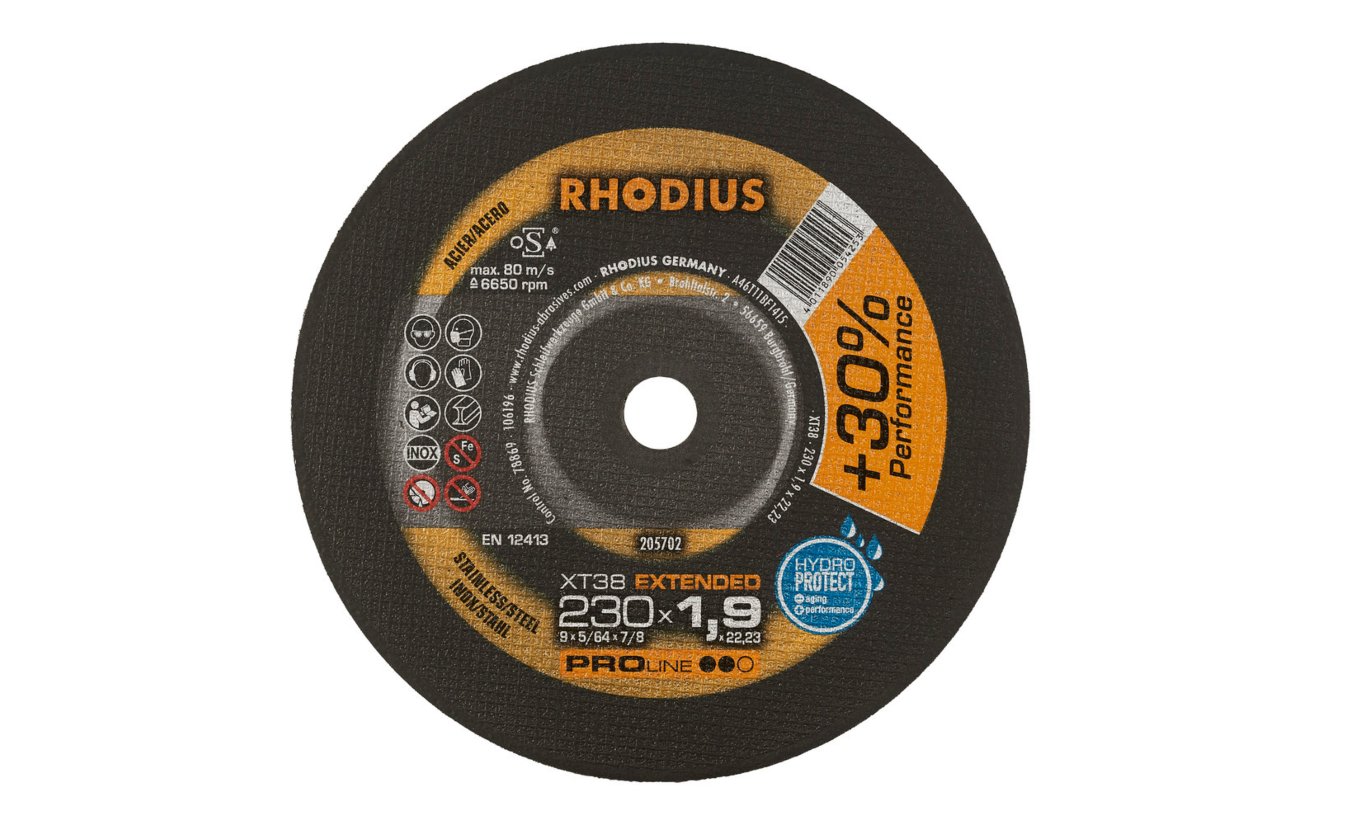 Rhodius doorslijpschijf XT38 230x1,9 mm. staal en RVS